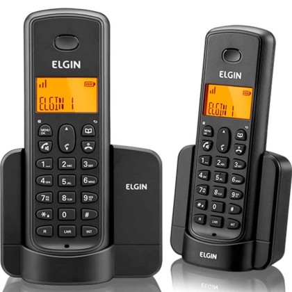 TELEFONE SEM FIO C/ RAMAL | ELGIN | TSF8002 | IDENTIFICADOR DE CHAMADAS | PRETO